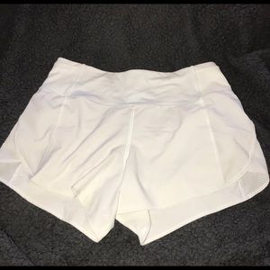 White lulu lemon shorts